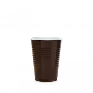 Kávový pohár (PP) hnedo/biely O70mm 180ml [15 ks]