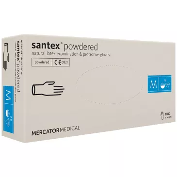 Rukavice Mercator Santex pudrované biele