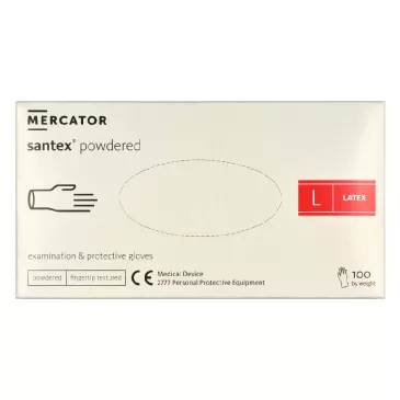Rukavice Mercator Santex pudrované biele