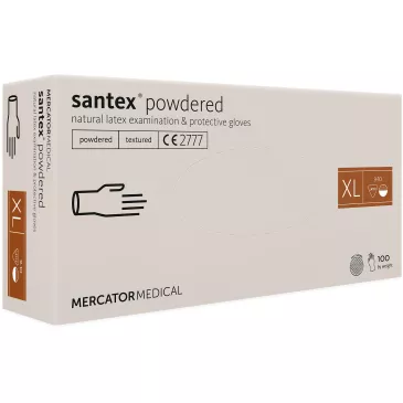 Rukavice Mercator Santex pudrované biele