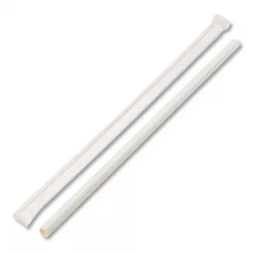 Slamky papierové JUMBO biele-balené