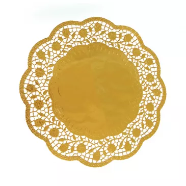 Dekoračné krajky okrúhle, zlaté  36 cm [4 ks]