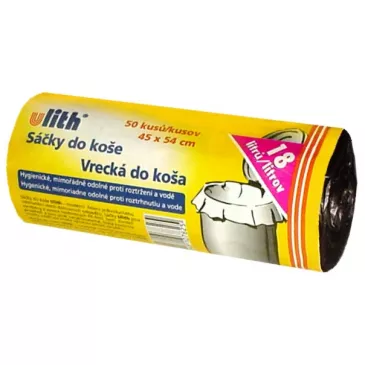 Vrecia do koša čierne 45 x 54 cm, 18 l  / HDPE / 50 ks