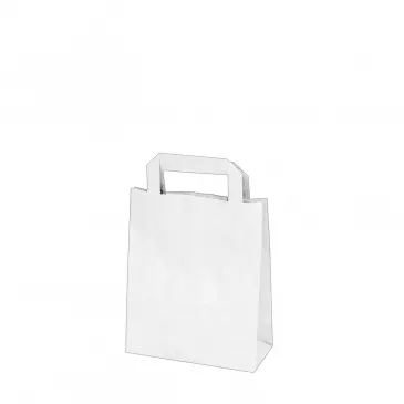 Papierové tašky 18x8 x 22 cm biele [50 ks]