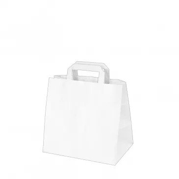 Papierové tašky 26+17 x 25 cm biele [50 ks]