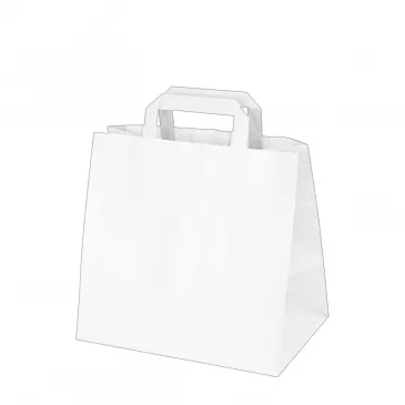 Papierové tašky 32+21 x 33 cm biele [50 ks]