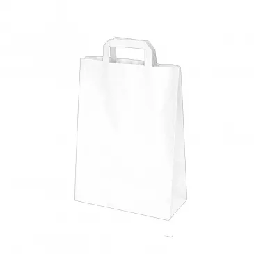 Papierové tašky 22x10 x 28 cm biele [50 ks]