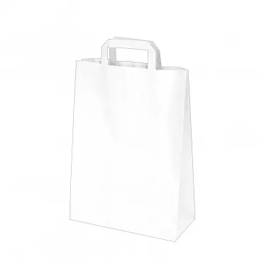 Papierové tašky 26+14 x 32 cm biele [50 ks]