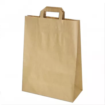 Papierové tašky 32+16 x 39 cm hnedé [50 ks]
