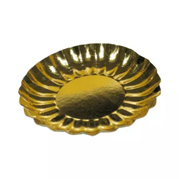 Papierové taniere okrúhle  21 cm zlaté [25 ks]