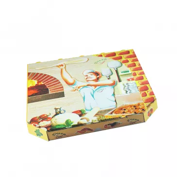 Krabica na pizzu z vlnitej lepenky 32 x 32 x 3 cm [100 ks]