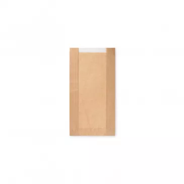 Pap. vrecká s okienkom - pečivo malé (15+6 x 29 cm, ok.10 cm) [1000 ks]