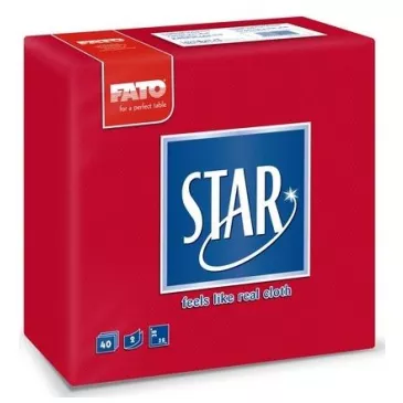 FATO Smart Table servítky 38x38cm Star luxusne Red 40ks