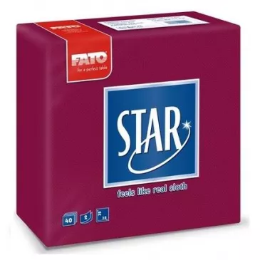 FATO Smart Table servítky 38x38cm Star luxusne Bordeaux 40ks