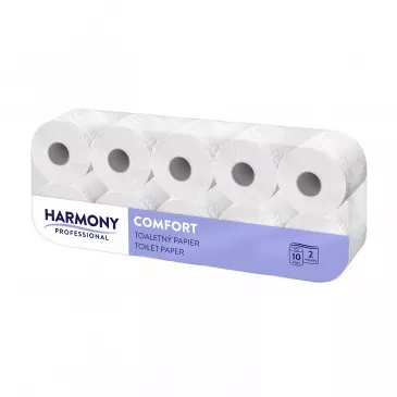 Toaletný papier biely 2-vrstvý "Harmony Professional" 200 útržkov [10 ks]