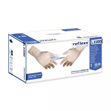 Rukavice latexové pudrované, REFLEXX L1100, biele 100ks