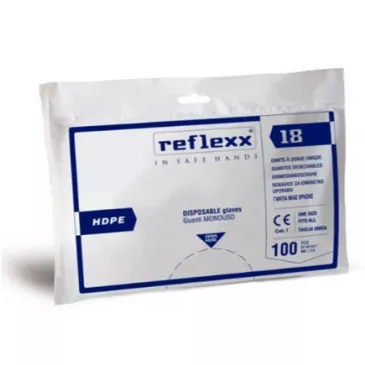 Rukavice polyetylénové, (HDPE), REFLEXX R18, 100 ks