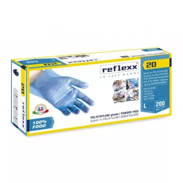 Rukavice polyetylénové, nepudrované, REFLEXX R20, modré, 200 ks