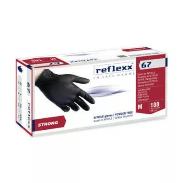 Rukavice nitrilové, REFLEXX Strong R67, čierne, 100 ks