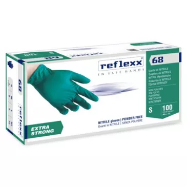 Rukavice nitrilové, REFLEXX Profi Touch R68, zelené, 100 ks