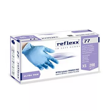 Rukavice nitrilové, REFLEXX Food Maxi R77, modré, 100 ks