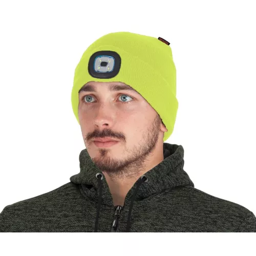 Čiapka LUMOS USB LED zelená
