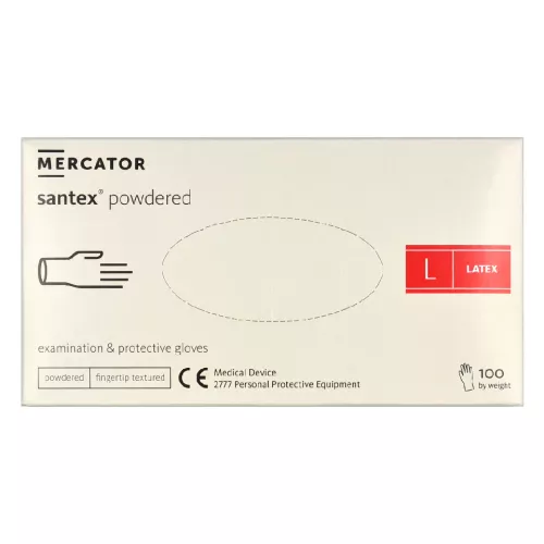 Rukavice Mercator Santex pudrované biele