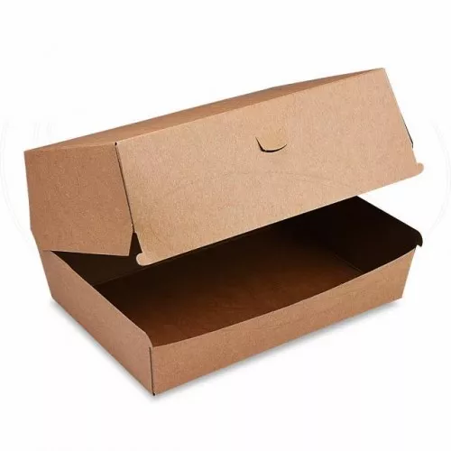 Box na burger Plus (PAP) nepremastiteľný kraft 19,5 x 13,5 x 10 cm [50 ks]