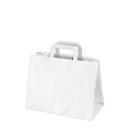 Papierové tašky 32+16x27 cm biele [50 ks]