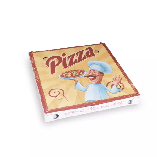 Krabica na pizzu z vlnitej lepenky 30 x 30 x 3 cm [100 ks]