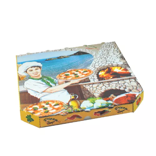 Krabica na pizzu z vlnitej lepenky 33 x 33 x 3 cm [100 ks]