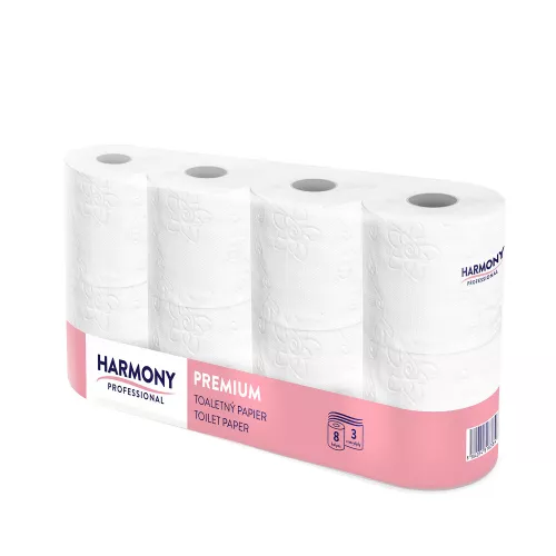 Toaletný papier tissue 3-vrstvý "Harmony Professional" 250 útržkov [8 ks]