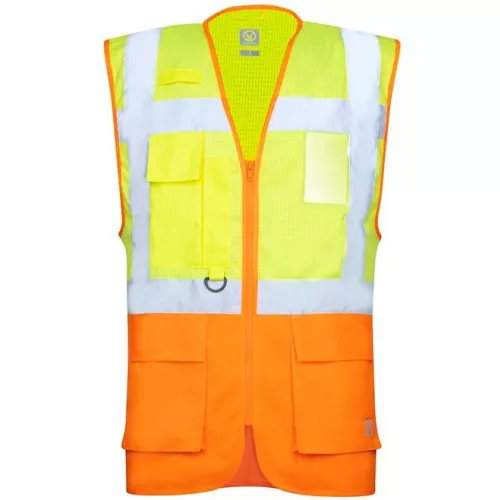 Sieťovaná manažerská vesta SIGNAL, žlto-oranžová