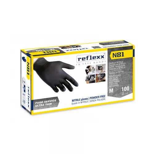 Rukavice nitrilové, REFLEXX N81, čierne, 100 ks