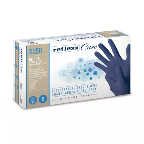 Rukavice nitrilové, REFLEXX CARE N350, modré, 100 ks