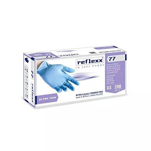 Rukavice nitrilové, REFLEXX Food Maxi R77, modré, 100 ks